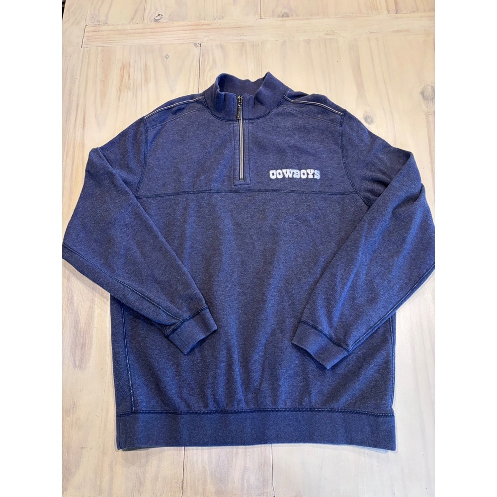 Tommy Bahama Mens Dallas Cowboys Reversible Quarter Zip Pullover Blue L T217048
